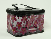 Flower black toiletry bag