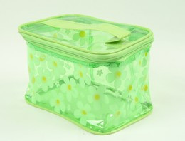 Flower green toiletry bag