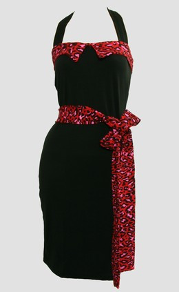 Front - Leopard red belt pin up