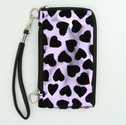 Heart purple mobile bag