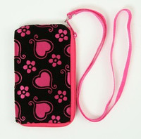 Heart flower D-pink mobile bag