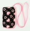 Heart flower L-pink mobile bag