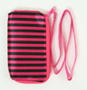 Stripe black-pink mobile bag