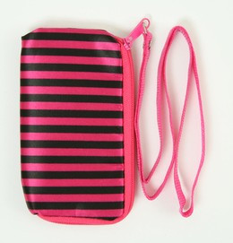 Stripe black-pink mobile bag