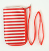 Stripe red-white mobile bag