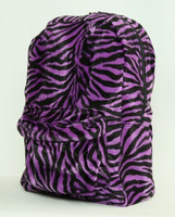 Zebra purple fluffy rucksack