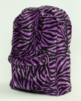 Zebra purple fluffy rucksack