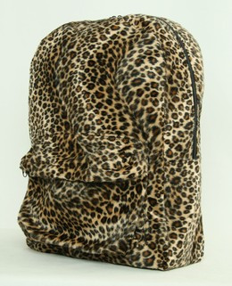 Leopard brown fluffy rucksack
