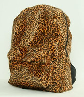 Leopard orange fluffy rucksack