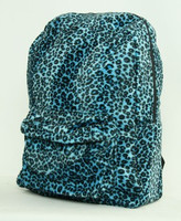 Leopard blue fluffy rucksack