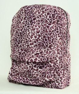 Leopard pink fluffy rucksack
