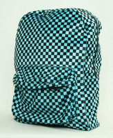 Check blue fluffy rucksack