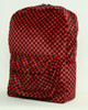 Check red fluffy rucksack