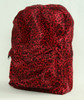 Leopard red fluffy rucksack