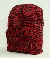 Zebra red fluffy rucksack