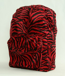 Zebra red fluffy rucksack