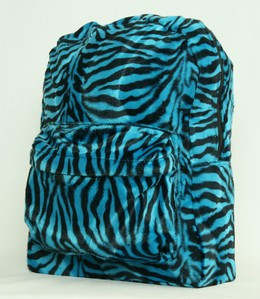 Zebra blue fluffy rucksack