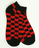 Check black-red socks accessory
