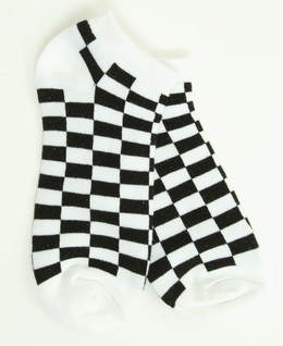 Check black-white socks accessory