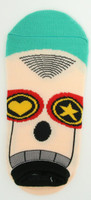 M heart star eye socks accessory