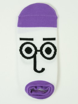 M glasses purple socks accessory