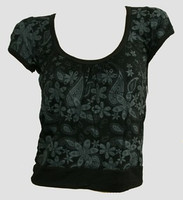 Front - OIB punk flower black-grey top diva top