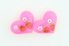 C heart flower colorful stud
