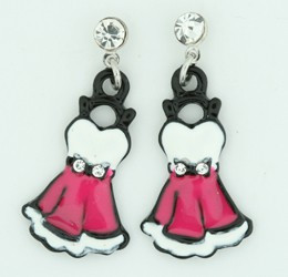 C dress white-pink colorful stud