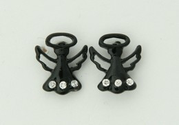 C angel black colorful stud
