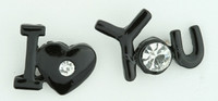 C i love you black colorful stud