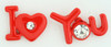 C I love you red colorful stud