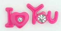 C i love you pink colorful stud