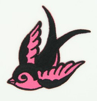 S cute swallow pink left - medium patch