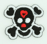 S skull black medium patch