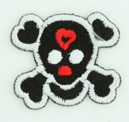 S skull black medium patch