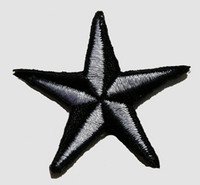 S 3D star black-white