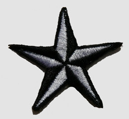 S 3D star black-white