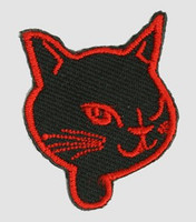 S cat head black-red