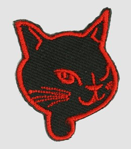 S cat head black-red