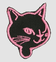 S cat head black-pink