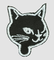 S cat head black-white