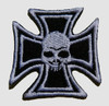 S herocross skull black medium patch