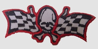 S skull check flag medium patch