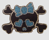 S cute skull blue medium patch