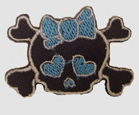 S cute skull blue medium patch