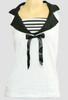 Front - TS V stripe white top sailor top