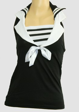 Front - TS V stripe black top sailor top