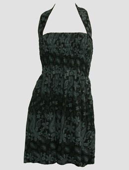 Front EB punk flower black-grey elastic dress