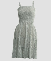 EB dot white-black elastic dress