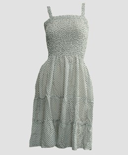 EB dot white-black elastic dress